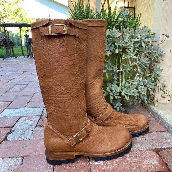Jim Barnier Camel Brown Leather High E Boot Women's Boots Size 10 Mid Calf - Picture 9 of 11